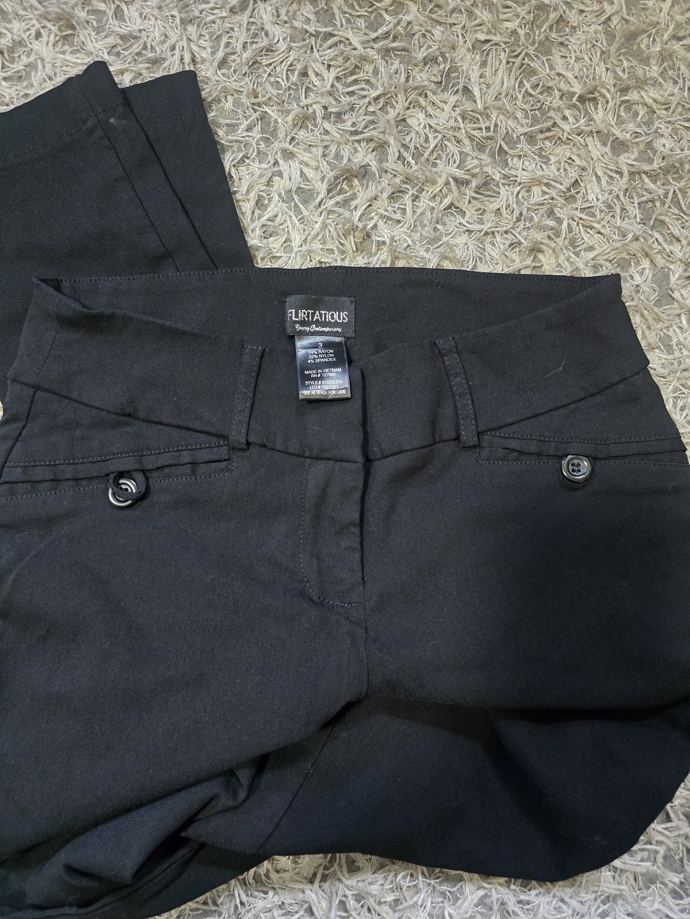 Black Dress Pants Womens Size 3 Slim Fit Stretch Work Office Career